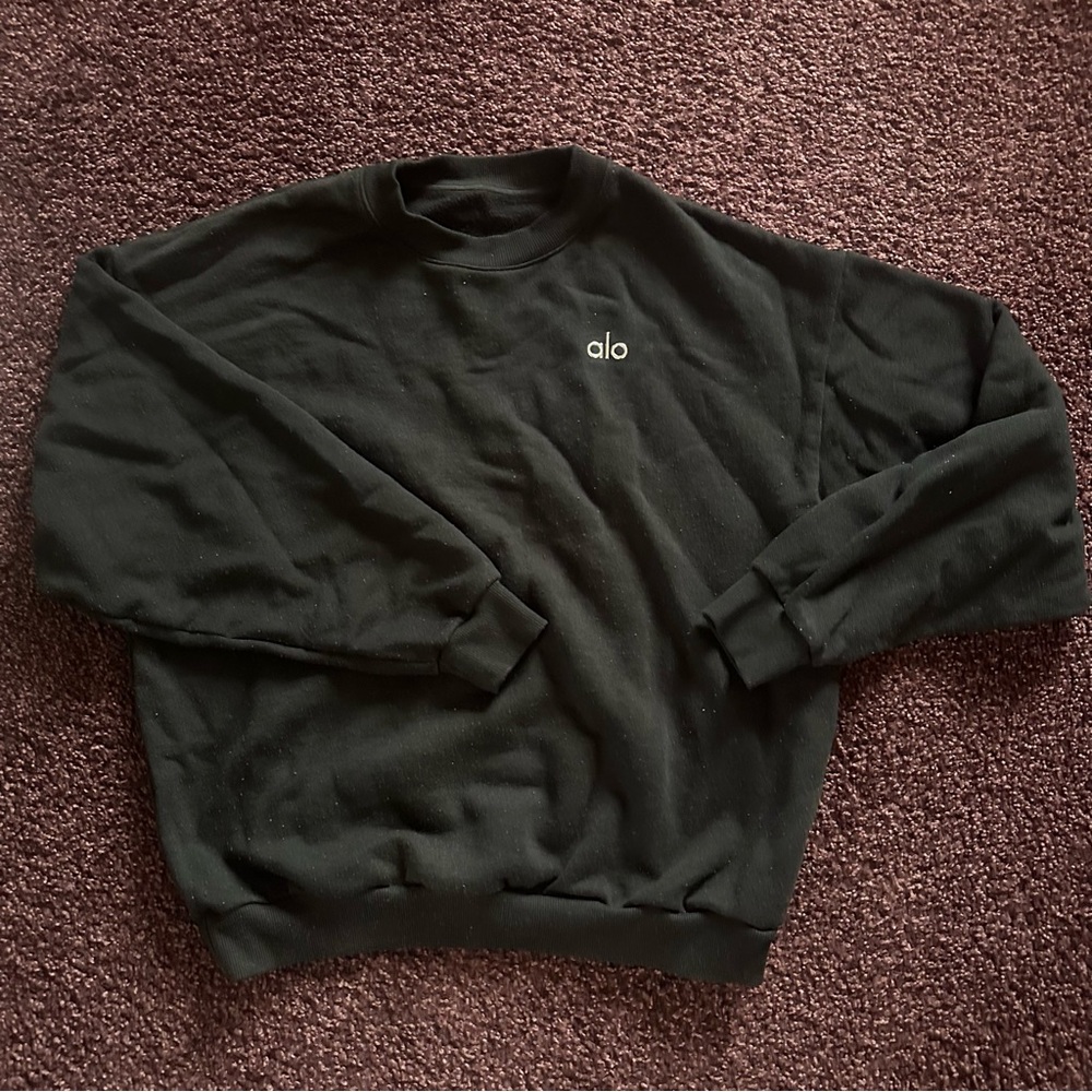 ALO Yoga Black Crewneck Sweatshirt